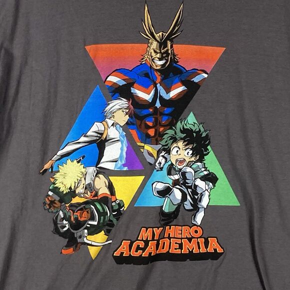 Funimation Mens XL My Hero Academia Gray Short Sleeve Shirt Anime Manga Japan - Picture 1 of 5